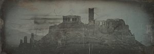 Länsimainen lähestymistapa Akropolis-kukkulalle, Ateena, 1842. tekijältä Joseph Philibert Girault De Prangey
