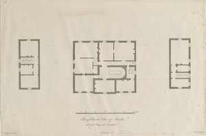 Sandon Hall - Kammion lattiasuunnitelma: kaiverrus, nd [1769-1771] (painettu) tekijältä Joseph Pickford