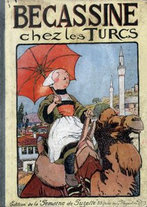 Becassine Chez les Turcs -kirjan etukansi. tekijältä Joseph Porphyre Pinchon