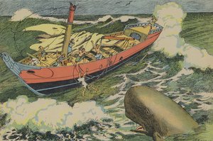 Joona ja valas (värilitografia) tekijältä Joseph Porphyre Pinchon