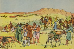 Joosef myydään vankeuteen (värilitografia)