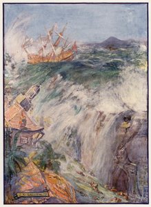 Port Royalin tuhoaminen, Jamaika tekijältä Joseph Ratcliffe (after) Skelton