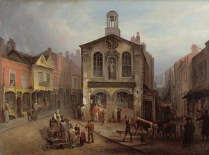 The Old Moot Hall, Leeds, n. 1825 (öljy kankaalle) tekijältä Joseph Rhodes