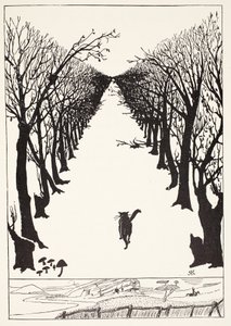 Kissa, joka käveli itsekseen, kuvitus Rudyard Kiplingin teoksesta "Just So Stories for Little Children", pubi. Lontoo, 1951