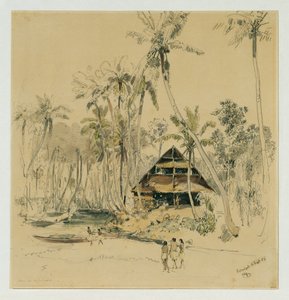 Lähetyssaarnaajan talo Puinipet (Ponape) saarella, Caroline Islands