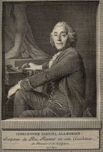 Muotokuva Christophe-Gabrielista (Christophe Gabriel) Allegrainista (1710-1795) ranskalaisesta kuvanveistäjästä - kaiverrus Joseph-Siffrein Duplessisin maalauksen jälkeen tekijältä Joseph Siffred (after) Duplessis