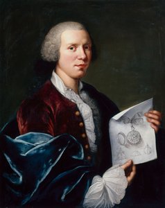 Muotokuva Ferdinand Berthoudista pitelemässä pergamenttia (öljy kankaalle) tekijältä Joseph Siffred Duplessis