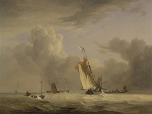 Fishing Smack ja muut alukset kovalla tuulella tekijältä Joseph Stannard