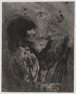 Mies soittaa säkkipilliä, , painatus Sigmund Abeles ja Edmond Casarella