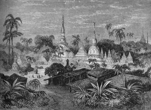 Pagodit, lähellä Pegua, vuodelta 1880