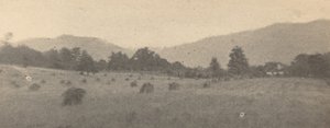 Maisema puiden ja vuorten kanssa, c. 1900.