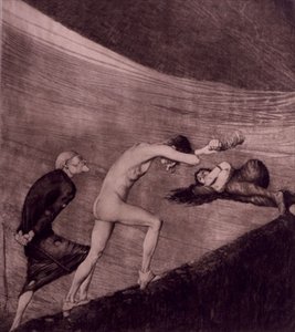 Inhibitions (Hemmungen) levy VI osasta 1 "Vaarallinen polku tähtiin" sarjasta "Per Aspera ad Astra" (etsaus)