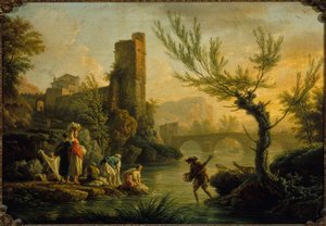 Maisema pesijättärien kanssa, 1763 (öljy kankaalle)