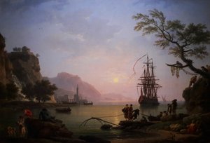 Näkymä satamaan aamulla (Aamu) tekijältä Claude Joseph Vernet