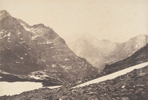 Näkymä Maladettan osalle ja vuorille Vénasquen sataman huipulta, 1853.