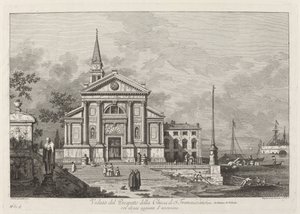 Näkymä S. Francescon kirkon esitteestä tekijältä Joseph Wagner after Canaletto