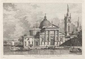 Näkymä S. Giorgio Maggioren kirkon esitteestä tekijältä Joseph Wagner after Canaletto