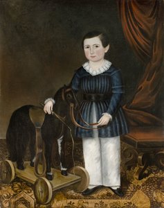 Poika leluhevosen kanssa, n. 1845