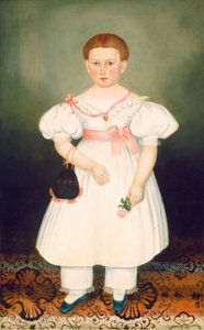 Tyttö, jolla on ristikko ja ruusu, c. 1840.
