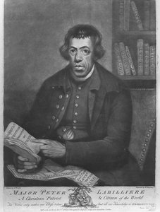 Majuri Peter Labilliere, syövytys Henry Kingsbury, 1780 (etsaus ja mezzotintta).