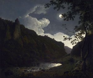 Dovedale kuunvalossa tekijältä Joseph Wright of Derby