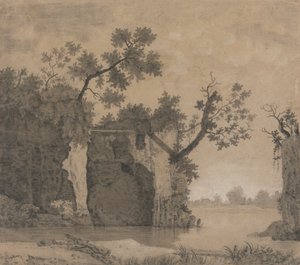 Maisema raunioilla tekijältä Joseph Wright of Derby