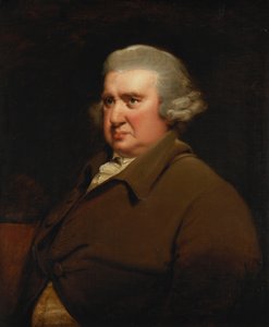 Erasmus Darwinin muotokuva, puolipitkä, Buff takki ja valkoinen paita, tekijältä Joseph Wright of Derby
