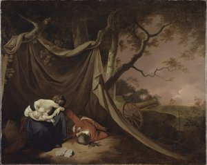 Kuollut sotilas, noin 1789 (öljy kankaalle) tekijältä Joseph Wright of Derby