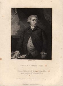 Charles James Fox (1749-1806), kaiverrus John William Cook (kaiverrus) tekijältä Joshua (after) Reynolds