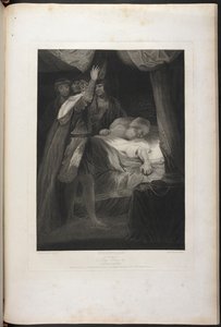 Kuningas Henrik VI:n toinen osa III näytös III kohtaus III - Kuningas Henrik, Salisbury ja Warwick; kardinaali sängyssä tekijältä Joshua (after) Reynolds
