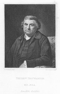 Pastori Thomas Warton, englantilainen kirjallisuushistorioitsija kriitikko ja runoilija (kaiverrus) tekijältä Joshua (after) Reynolds