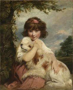 Nuori tyttö ja hänen koiransa tekijältä Joshua Reynolds