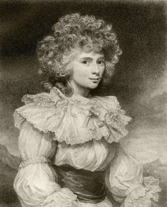 Elizabeth Cavendish, Devonshiren herttuatar, kaiverrettu F. Bartolozzi, Alfred Whitmanin teoksesta "The Print-Collector
