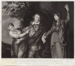 Garrick tragedian ja komedian välissä tekijältä Joshua Reynolds