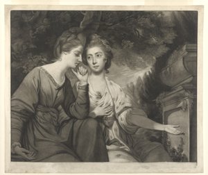 Rouva Harriet Bouverie ja rouva Frances Ann Crewe, kaiverrus Giuseppe Marchi, 1770 tekijältä Joshua Reynolds