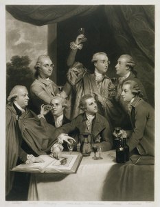 Sir William Hamilton (1730-1803) ja muita tuntijoita, Dilettanti-seuran kokous. tekijältä Joshua Reynolds
