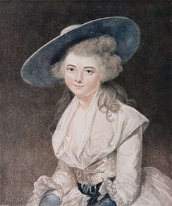 The Honorable Miss Bingham (d.1831)kaiverrus Francesco Bartolozzi (1727-1815), julkaissut E. M. Diemar, 1786 (pistekaiverrus) tekijältä Joshua Reynolds