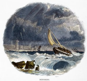 Monsuunit, luonnonilmiöistä, 1849 tekijältä Josiah Wood Whymper