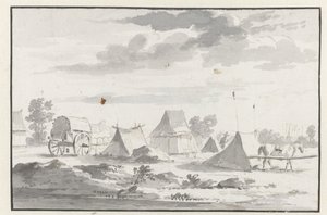 Näkymä Willem III:n armeijan leirintäalueelta lähellä Leuvenia tekijältä Josua de Grave (circle of)