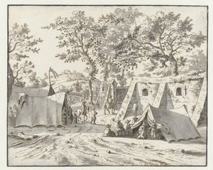 Näkymä Willem III:n armeijan leirintäalueelta lähellä Leuvenia tekijältä Josua de Grave