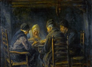 Perunansyöjät - Perunansyöjät - Jozef Israelsin (1824-1911) maalaus - n. 1902 - Öljy kankaalle - 119,5x151 - Gemeentemuseum Den Haag