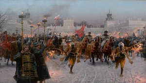 John III Sobieskin ja Marysienkan lähtö Wilanówista, 1897.
