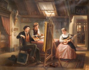 Taiteilijan ateljee, 1869. tekijältä Jozef Cornelius Correns