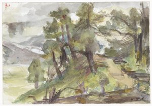 Metsäinen mäkinen maisema tekijältä Jozef Israëls
