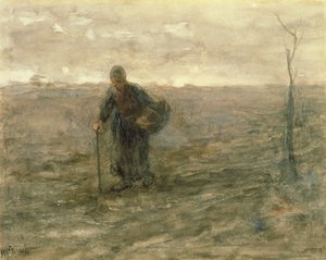 Vanha nainen nummilla tekijältä Jozef Israëls