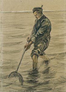 Shells Fisherman, 1863-90 tekijältä Jozef Israëls