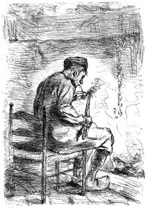 The Smoker, 1880-1882 tekijältä Jozef Israëls