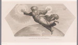 Jumala luo auringon ja kuun Fecit duo luminaria magna. geeni. I. Fredericae Belgii reginae (otsikko esineessä) Les loges de Raphaël (...) sujets de la bible (sarjan nimi) Raamatun kohtauksia Raphael