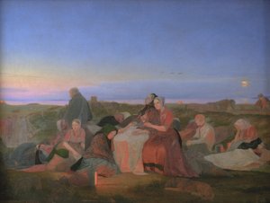 Juhannusaatto. Sairaita ihmisiä nukkumassa Pyhän Helenan haudalla Tisvildessä tekijältä Jørgen V. Sonne