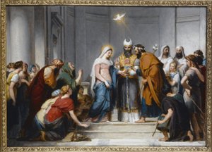 Neitsyen avioliitto. Tutkimus Notre-Dame-de-Loretten kirkon sommitelmaa varten, noin 1833 (öljy kankaalle).